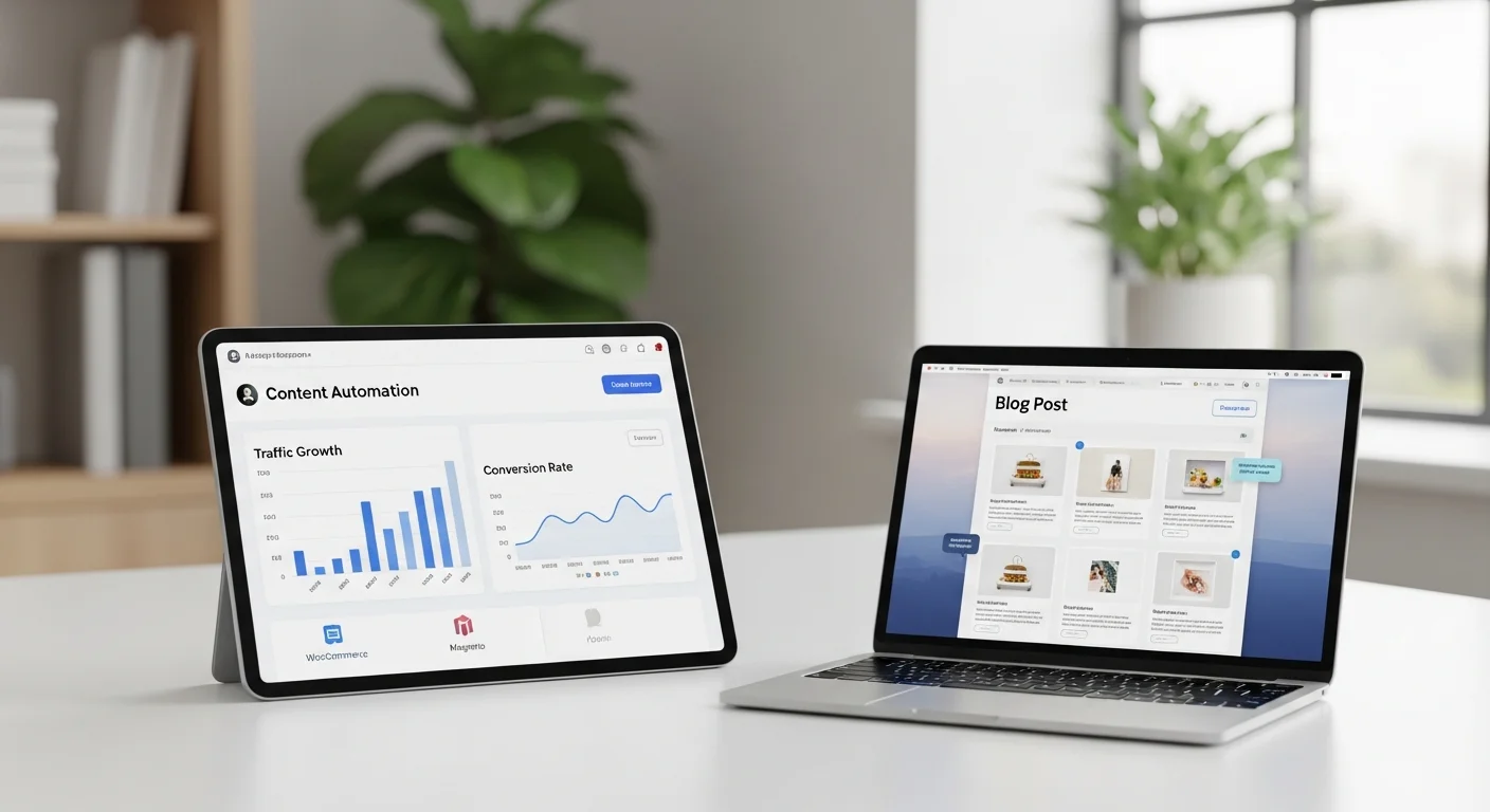 Featured image for: Best Blog Automation for WooCommerce and Magento: How to Turn Products Into Traffic-Driving Blog Posts