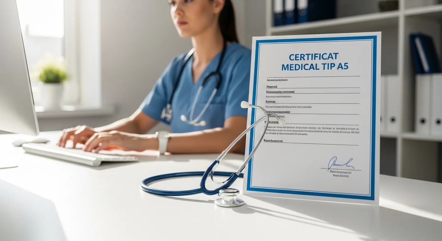 Certificat Medical Tip A5 - Product image