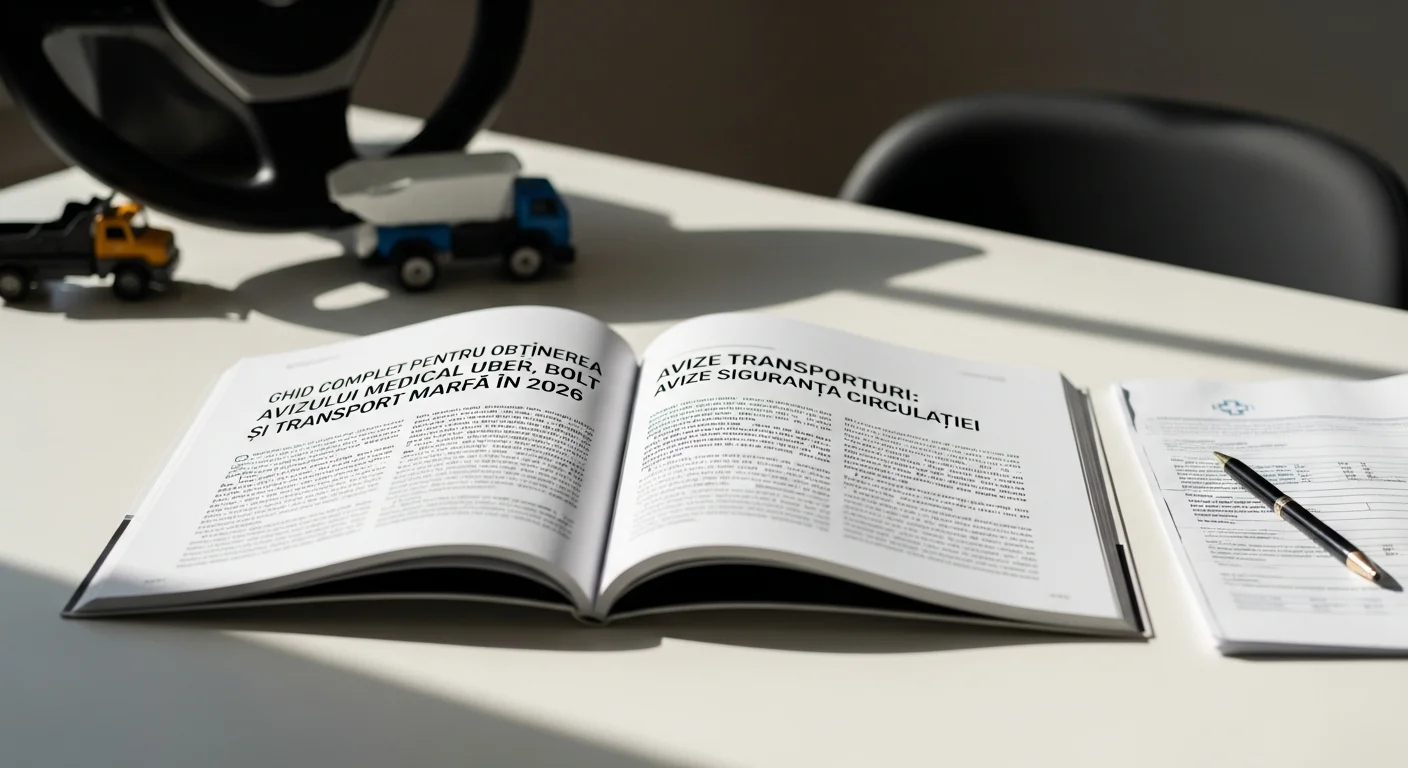 Ghid Complet pentru Obținerea Avizului Medical Uber, Bolt și Transport Marfă în 2026