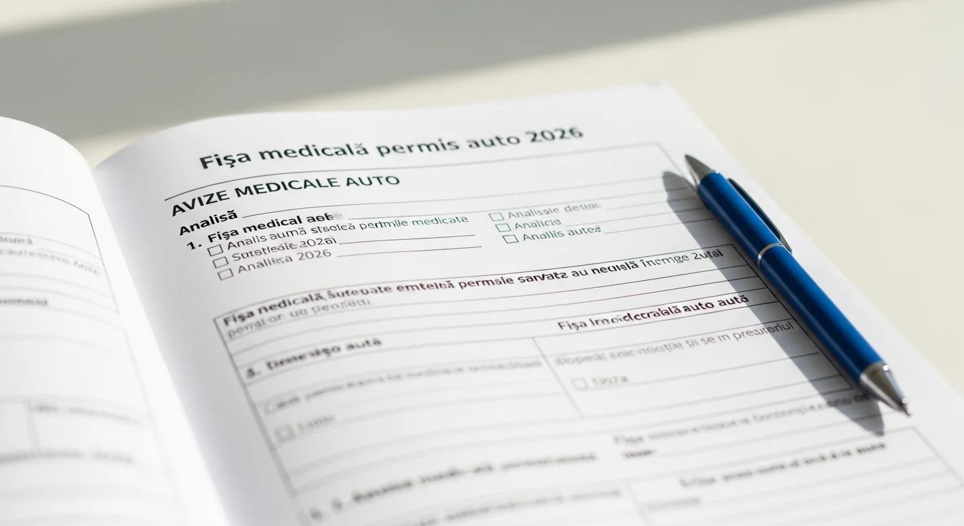 Fișa medicală permis auto 2026: Analize medicale și pașii pentru reînnoire permis auto