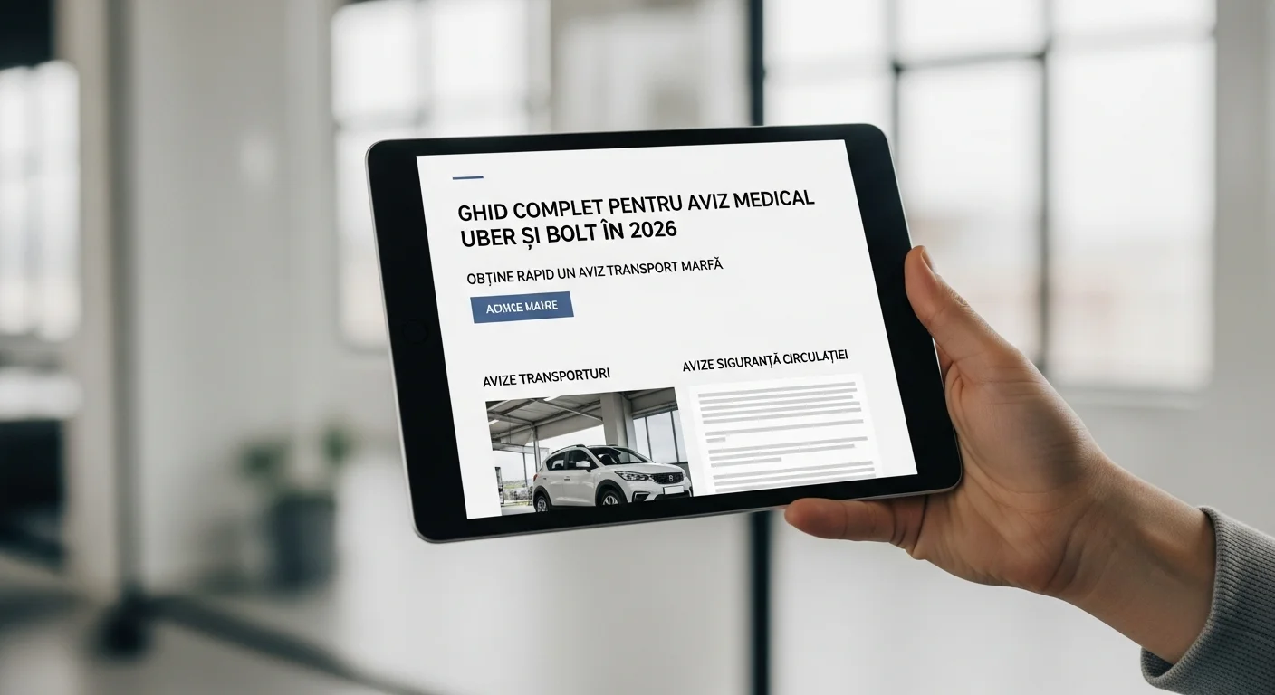 avi̇ze - Ghid Complet pentru Aviz Medical Uber și Bolt în 2026: Obține Rapid un Aviz Transport Marfă