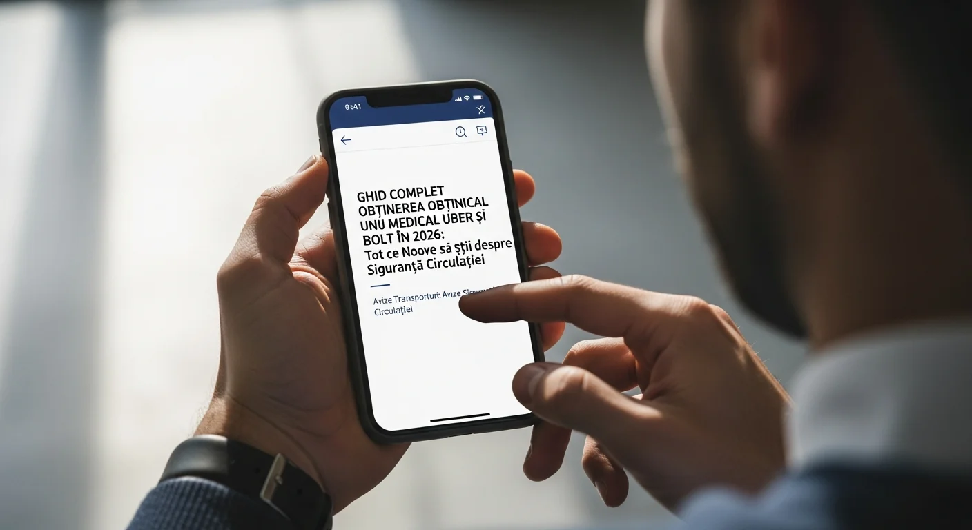 Ghid Complet pentru Obținerea unui Aviz Medical Uber și Bolt în 2026: Tot ce Trebuie să Știi despre Siguranța Circulației