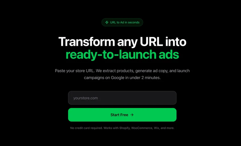 Url2Ad - Homepage - Product image